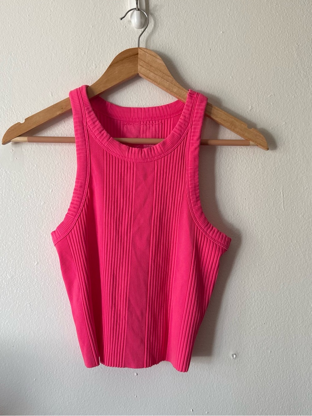 aerie Ribbed Neon Pink Tank Top
